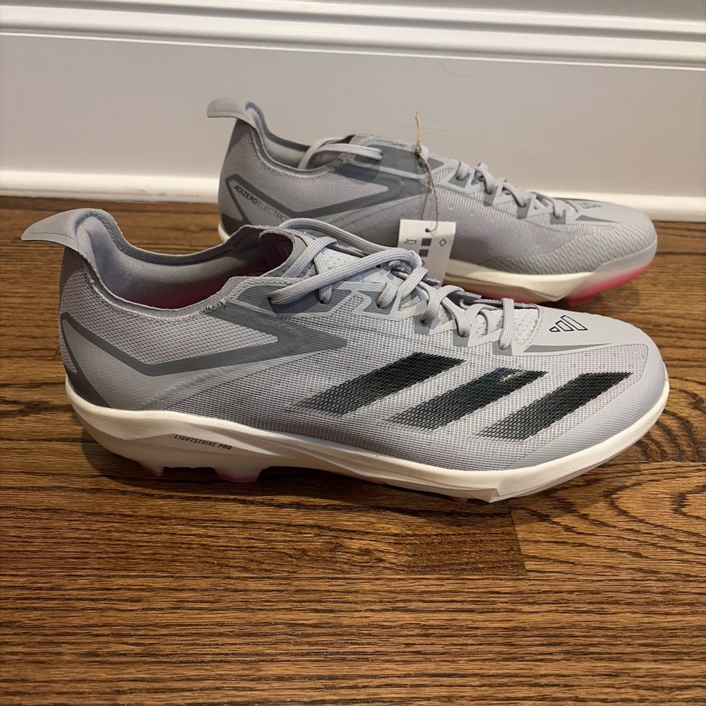 Adidas Adizero Electric+ Gray Lucid Pink TPU Baseball Cleats Mens Size 14 ID0942